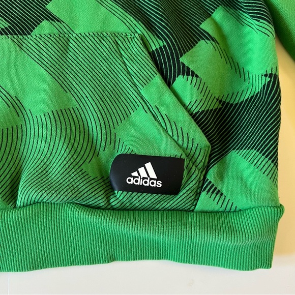 Adidas Men's Small Green Black Sweatshirt Hoodie - Picture 2 of 3